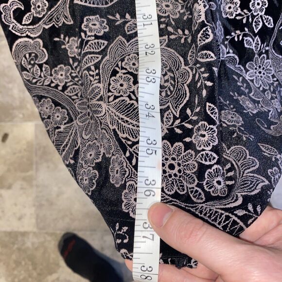 K Studio Women’s Long Sleeve Shimmer Dress Size 12 Black Floral - Picture 5 of 7